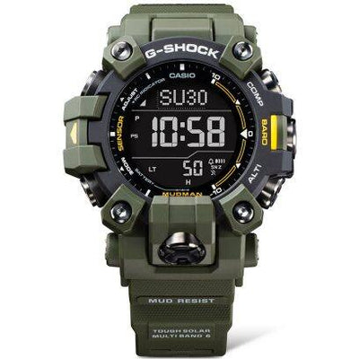 Casio Mens G-Shock Mudman 3 Sensor Watch In Army Green