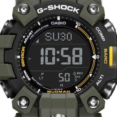 Casio Mens G-Shock Mudman 3 Sensor Watch In Army Green