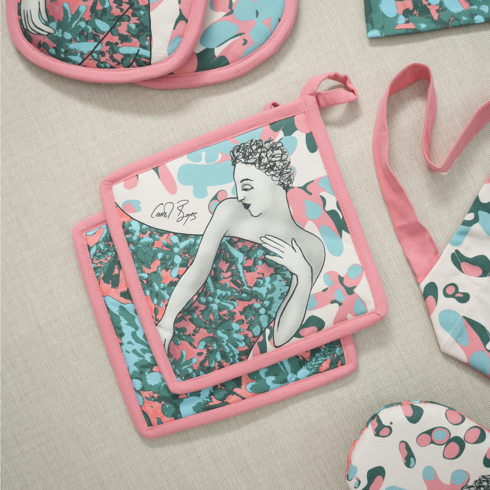 Carrol Boyes Pot Holder Set Of 2 Strength In Pink Multi
