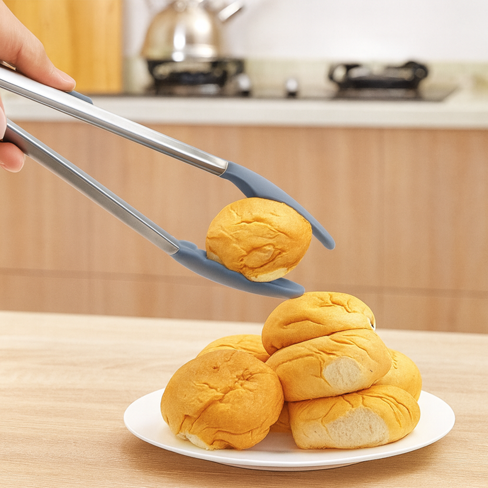 Creative Cooking Large Silicone Tongs In Grey