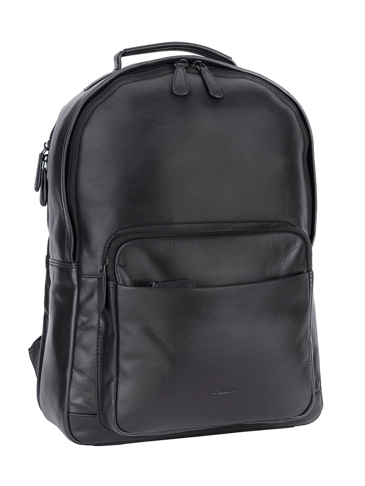 Cellini Leather Backpack In Black