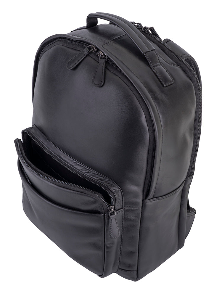 Cellini Leather Backpack In Black