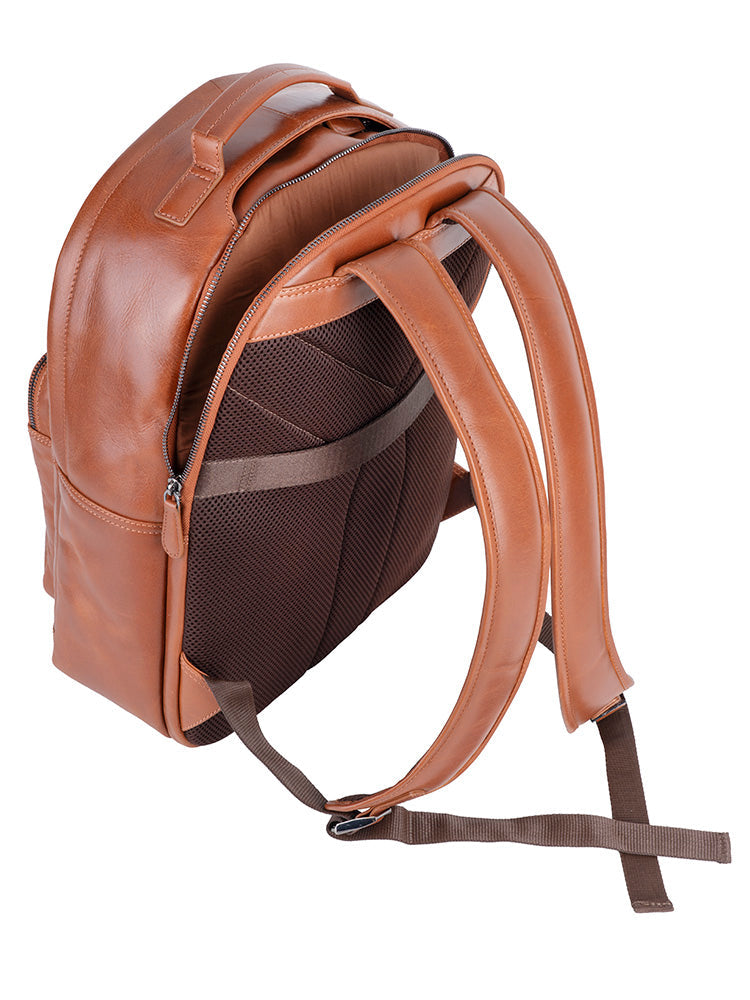 Cellini Leather Backpack In Tan