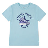 Converse Girls Sneaker Graphic T-Shirt In Light Blue