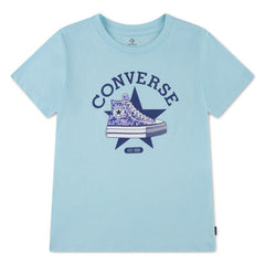 Converse Girls Sneaker Graphic T-Shirt In Light Blue