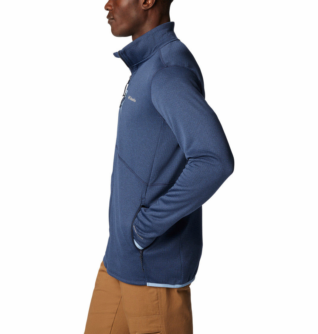 Columbia Mens Park View Fullzip Fleece Top In Blue