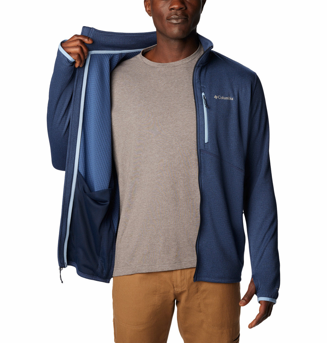 Columbia Mens Park View Fullzip Fleece Top In Blue
