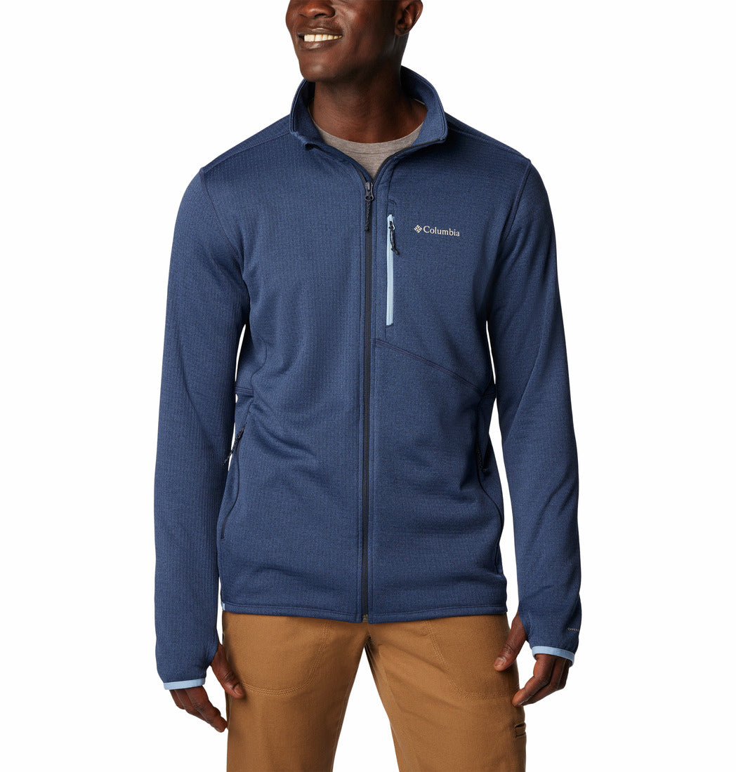 Columbia Mens Park View Fullzip Fleece Top In Blue