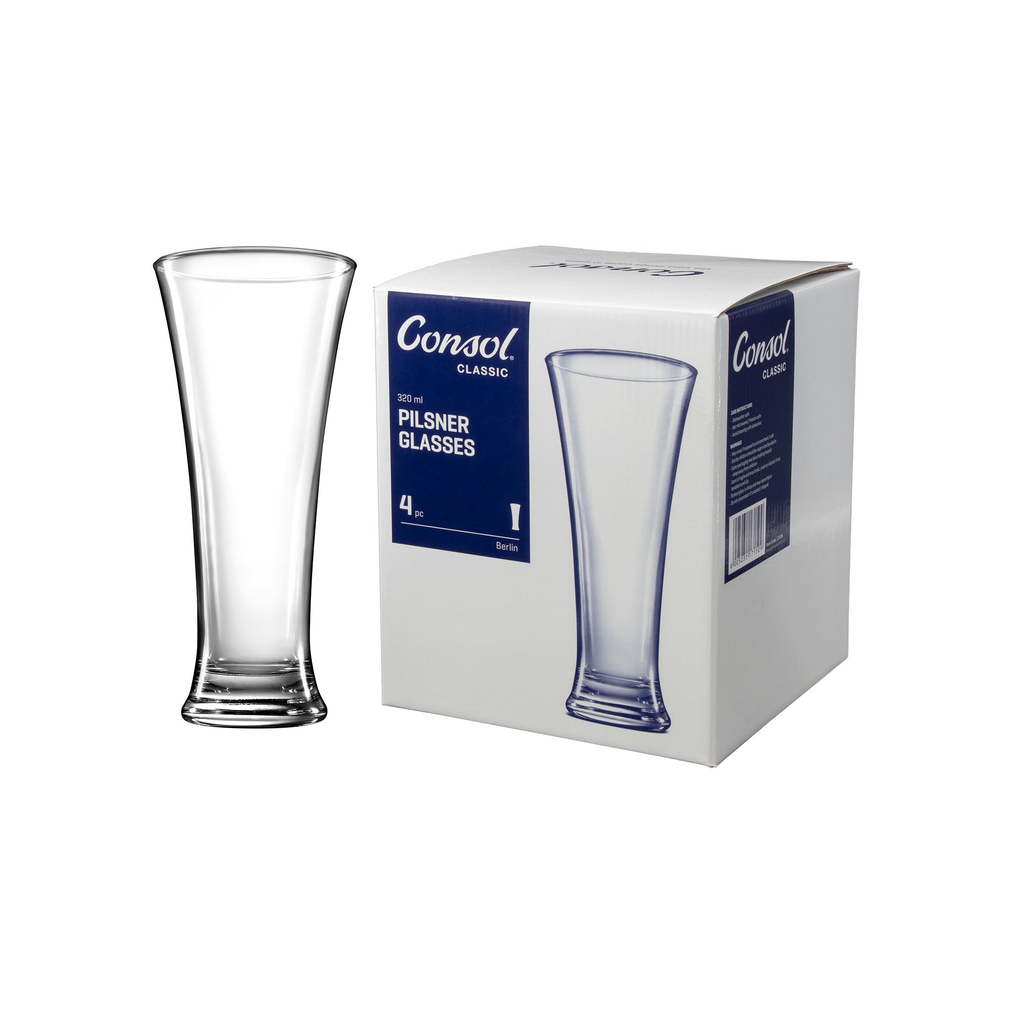 Consol Berlin Pilsner 4 Pack Glasses
