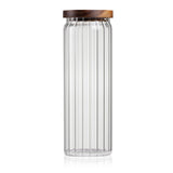 Consol Round Ribbed Canister With Lid