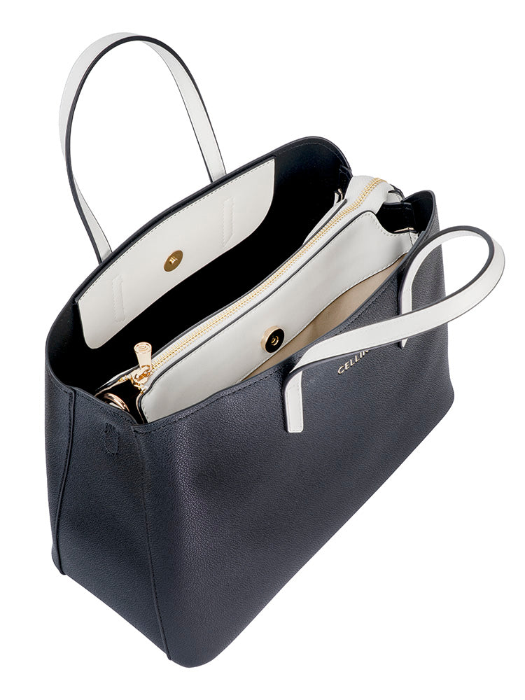 Cellini Amelia Shopper Bag In Black & White
