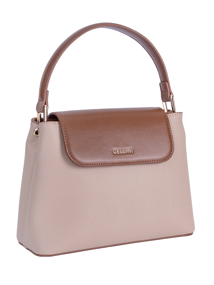 Cellini Amelia Flapover Sling Bag In Taupe