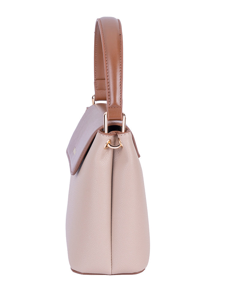 Cellini Amelia Flapover Sling Bag In Taupe
