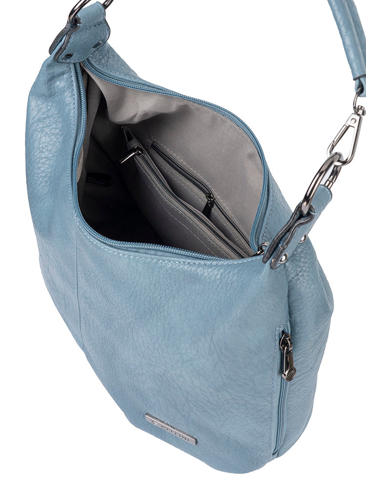Cellini Lara Casual Hobo Bag With Xbody Strap In Blue