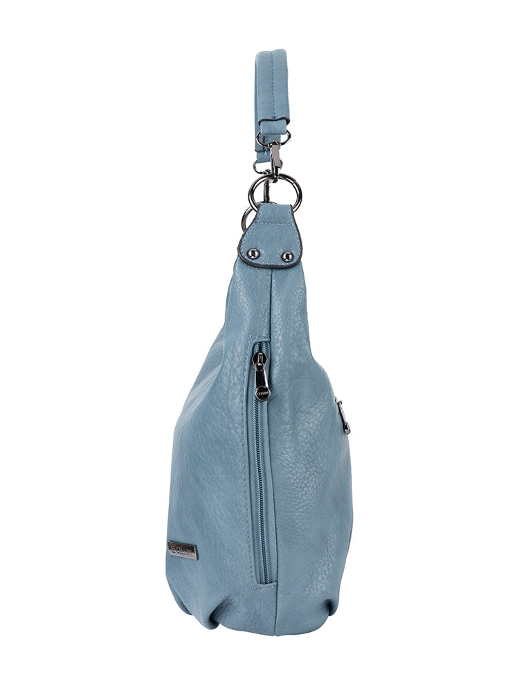 Cellini Lara Casual Hobo Bag With Xbody Strap In Blue
