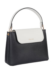Cellini Amelia Flapover Sling Bag In Black & White