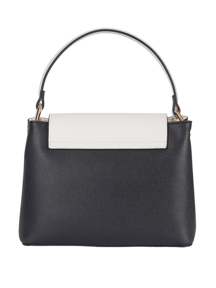 Cellini Amelia Flapover Sling Bag In Black & White