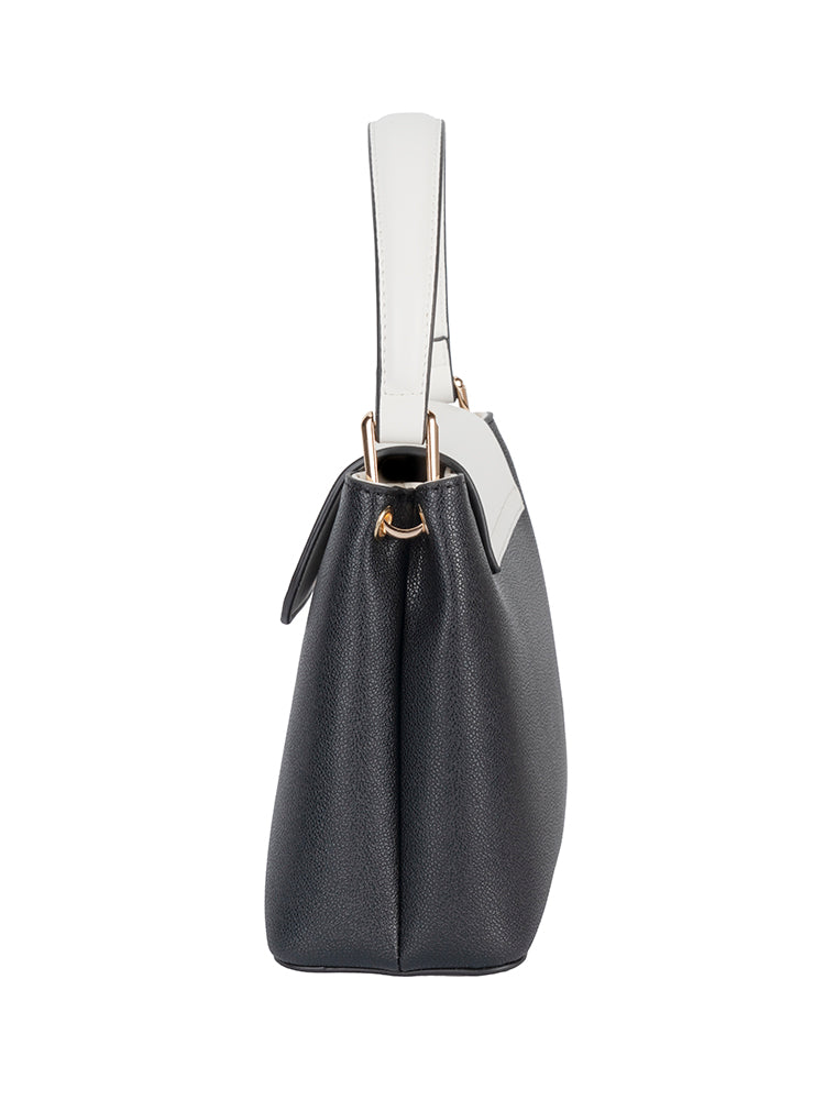 Cellini Amelia Flapover Sling Bag In Black & White