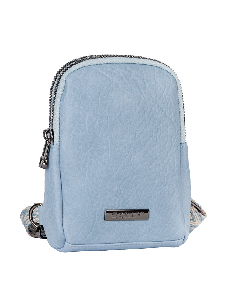 Cellini Clara Crossbody Bag with Belt Strap In Light Blue