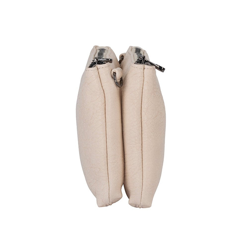 Cellini Pauline E/W 2 Compartment Crossbody Bag In Beige