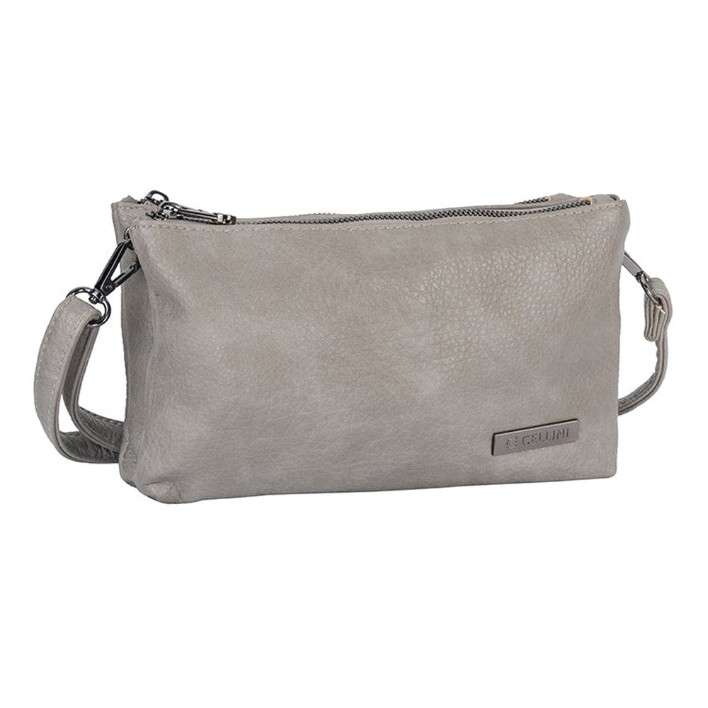Cellini Pauline E/W 2 Compartment Crossbody Bag In Grey