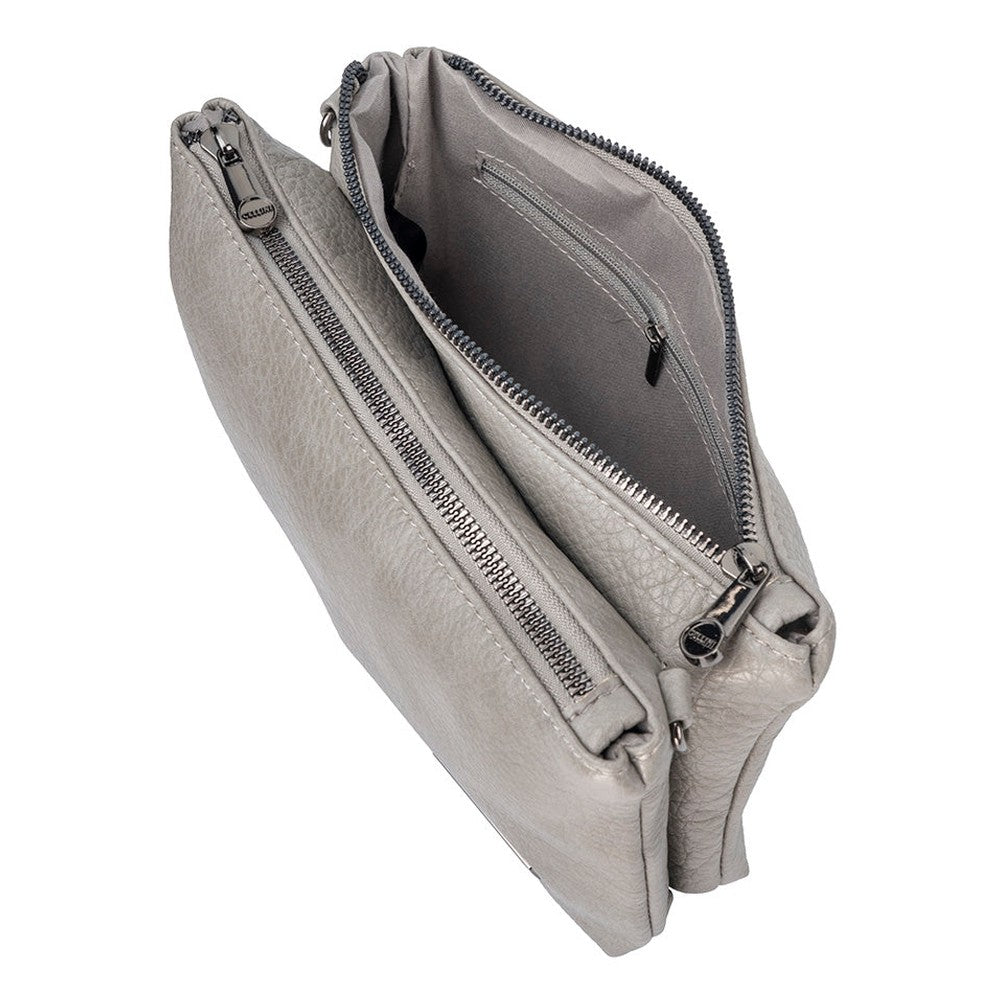 Cellini Pauline E/W 2 Compartment Crossbody Bag In Grey