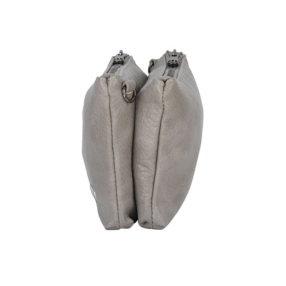 Cellini Pauline E/W 2 Compartment Crossbody Bag In Grey