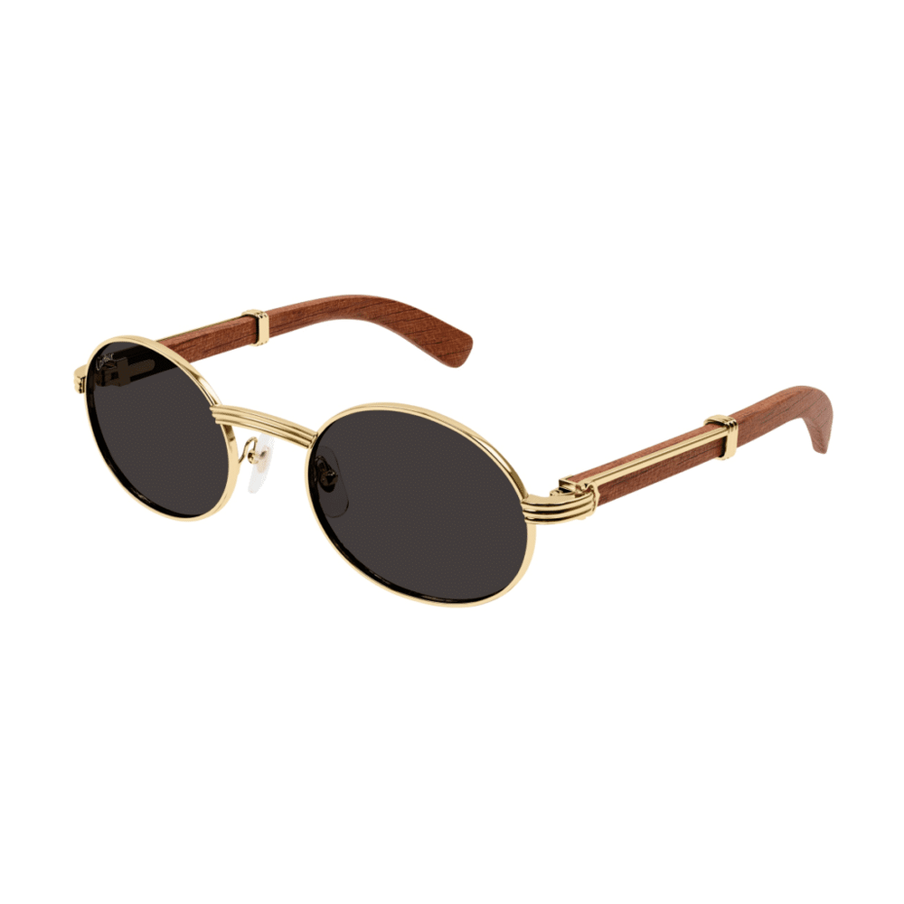 Cartier Oval Womens Sunglasses In Gold & Brown