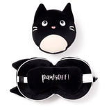 Relaxeazzz Feline Cat Round Travel Pillow In Black & White