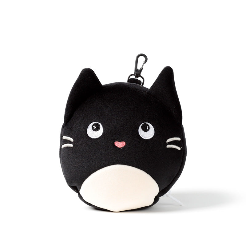 Relaxeazzz Feline Cat Round Travel Pillow In Black & White