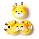 Relaxeazzz Giraffe Round Plush Eye Mask & Travel Pillow In Orange