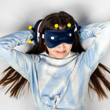Relaxeazzz Tilly The Ladybird Pillow With Eye Mask In Blue & Red