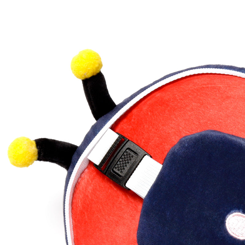 Relaxeazzz Tilly The Ladybird Pillow With Eye Mask In Blue & Red
