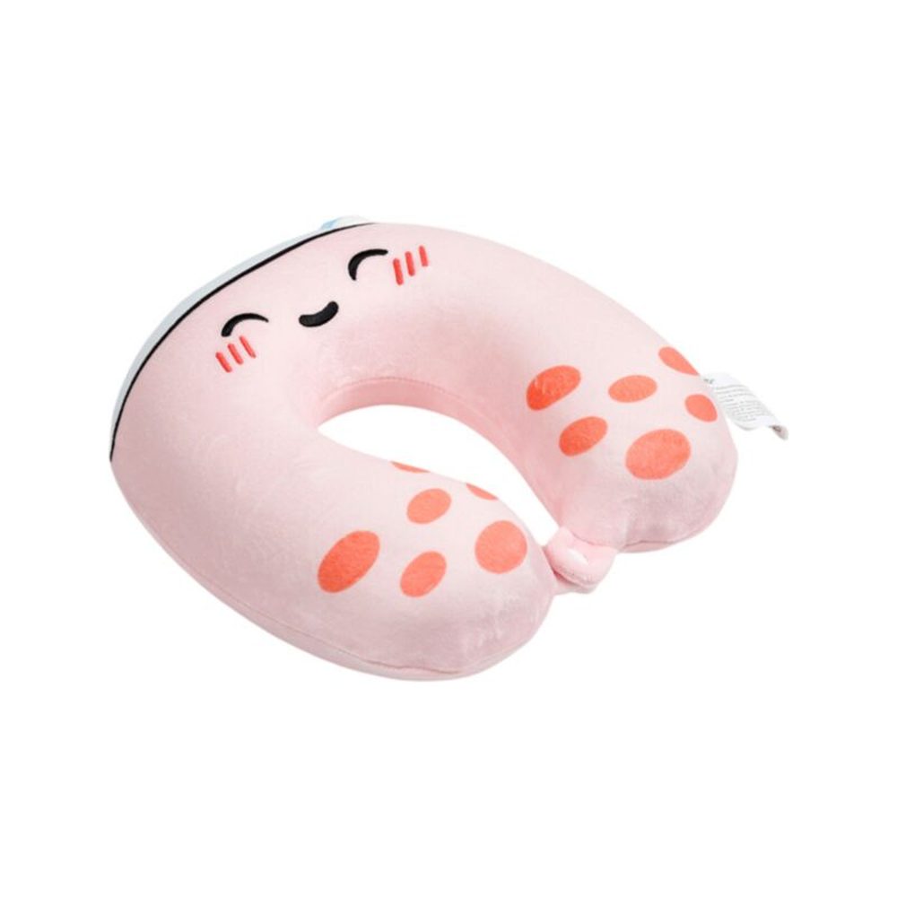 Relaxeazzz Foodiemals Bubble Tea Plush Memory Foam Travel Pillow In Pink Multi