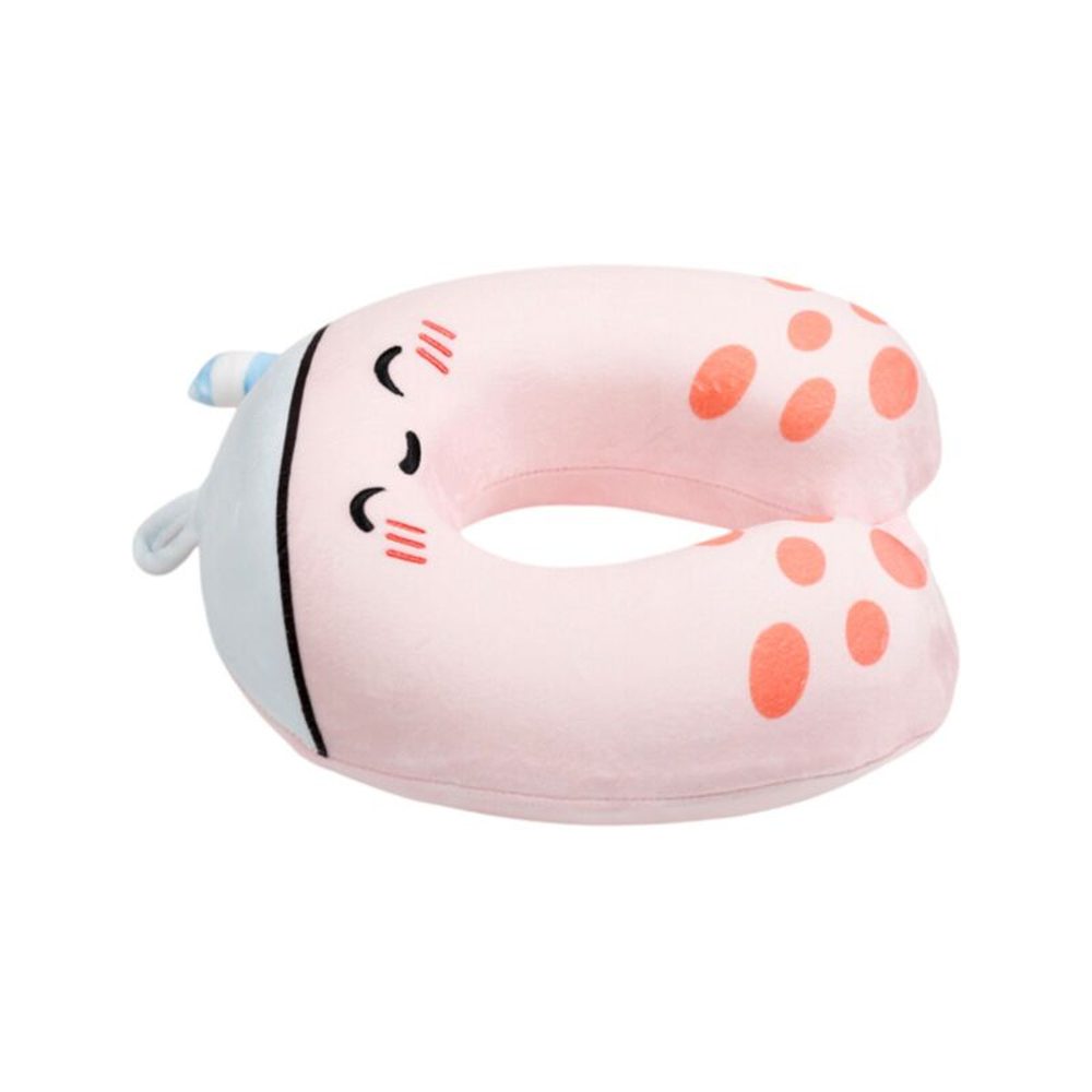 Relaxeazzz Foodiemals Bubble Tea Plush Memory Foam Travel Pillow In Pink Multi