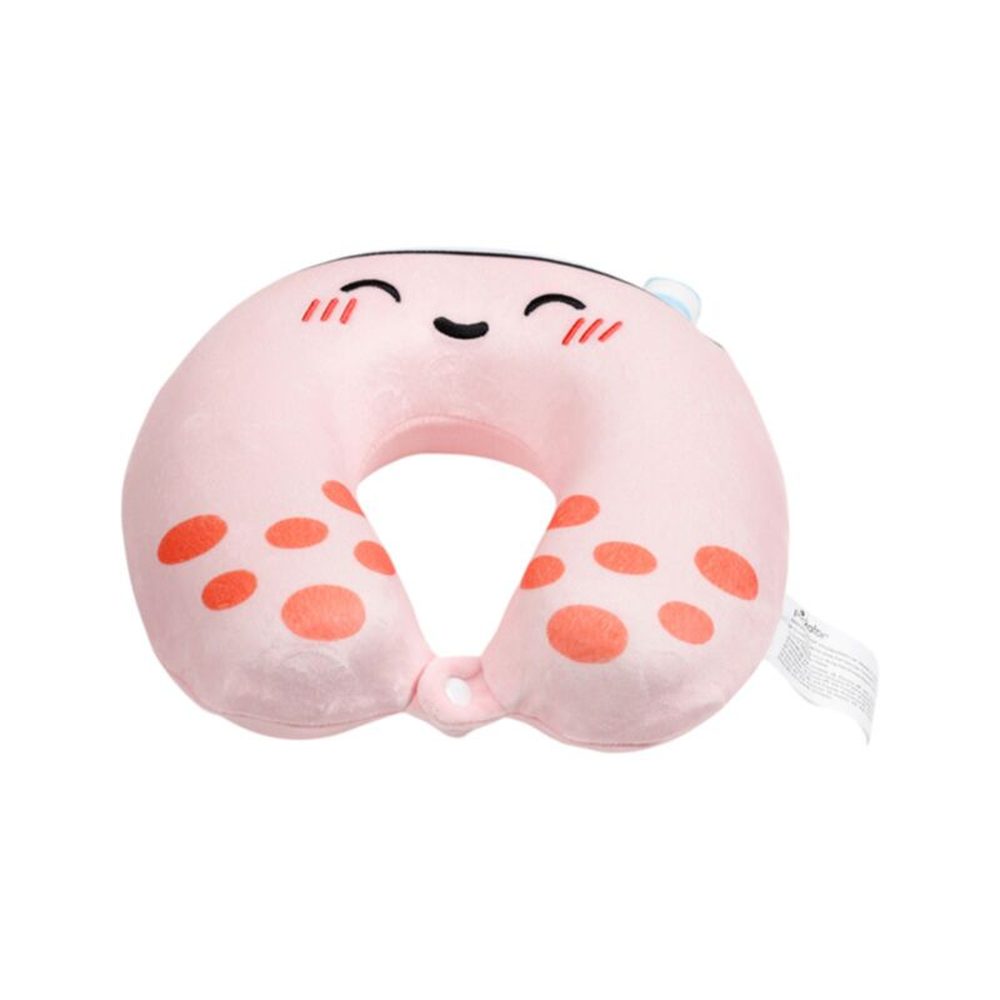 Relaxeazzz Foodiemals Bubble Tea Plush Memory Foam Travel Pillow In Pink Multi