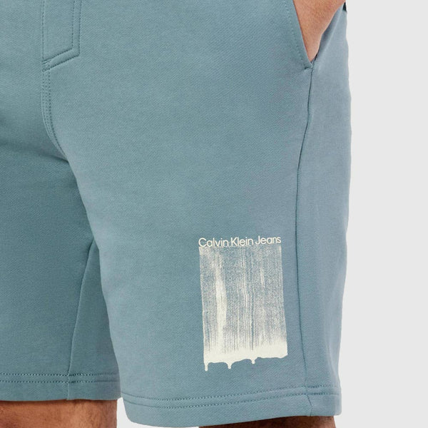 Calvin Klein Jeans  Brush Stroke Graphic Short Teal