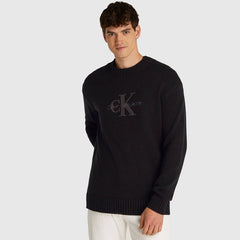 Calvin Klein  Chenille Monologo Crewneck Black