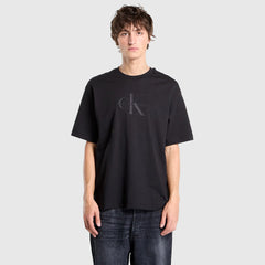Calvin Klein Mens Embroidered Monologo T-Shirt In Black