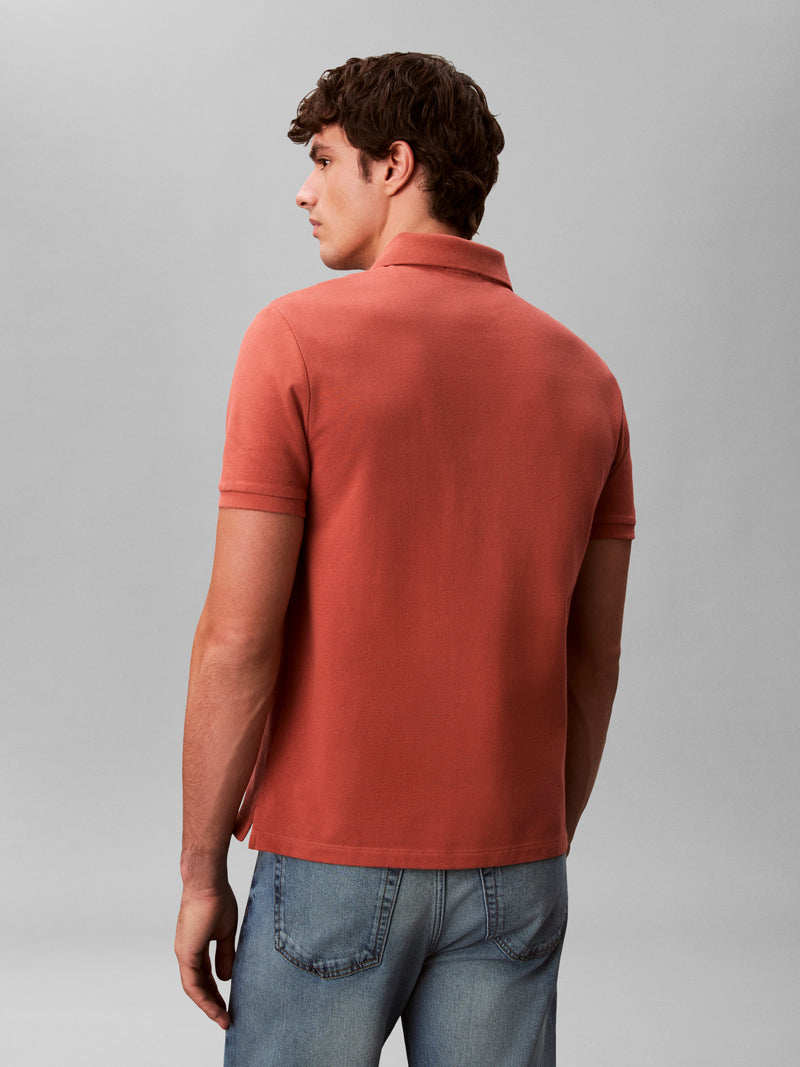 Calvin Klein Mens Monogram Pique Golfer In Red