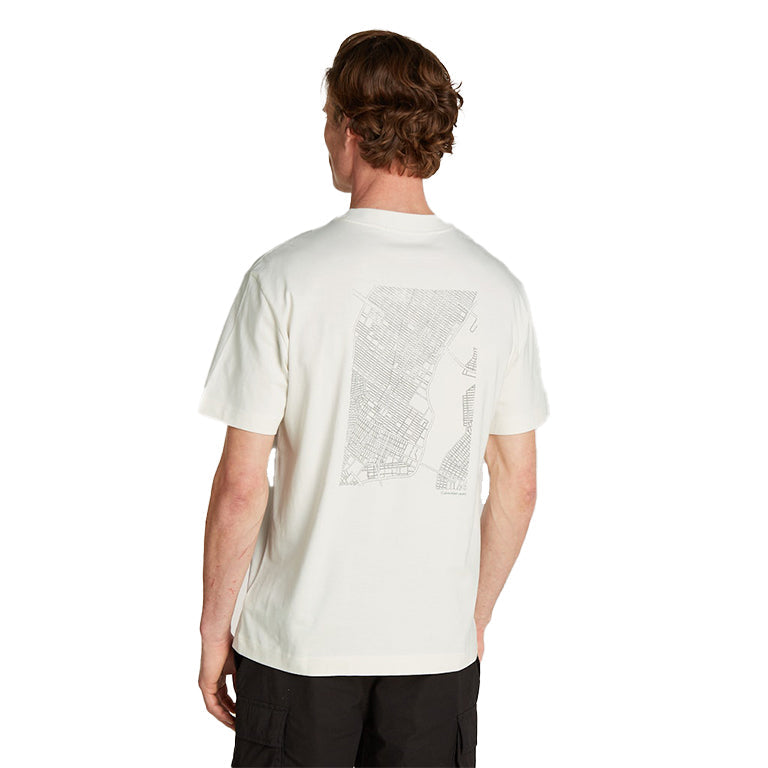 Calvin Klein J325689 City Grid Map Tee  Ivory