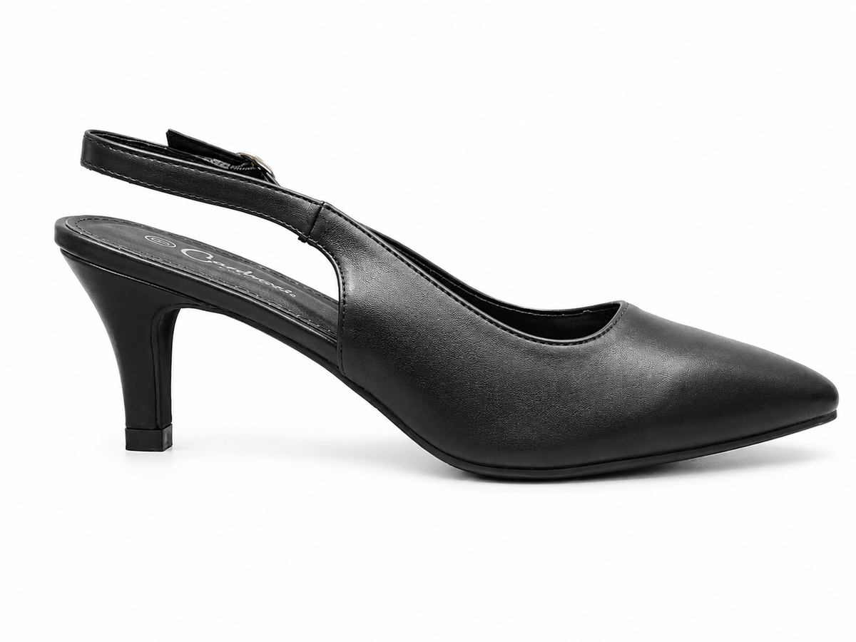 Carducci Womens Luna Croc Sling Heels In Black