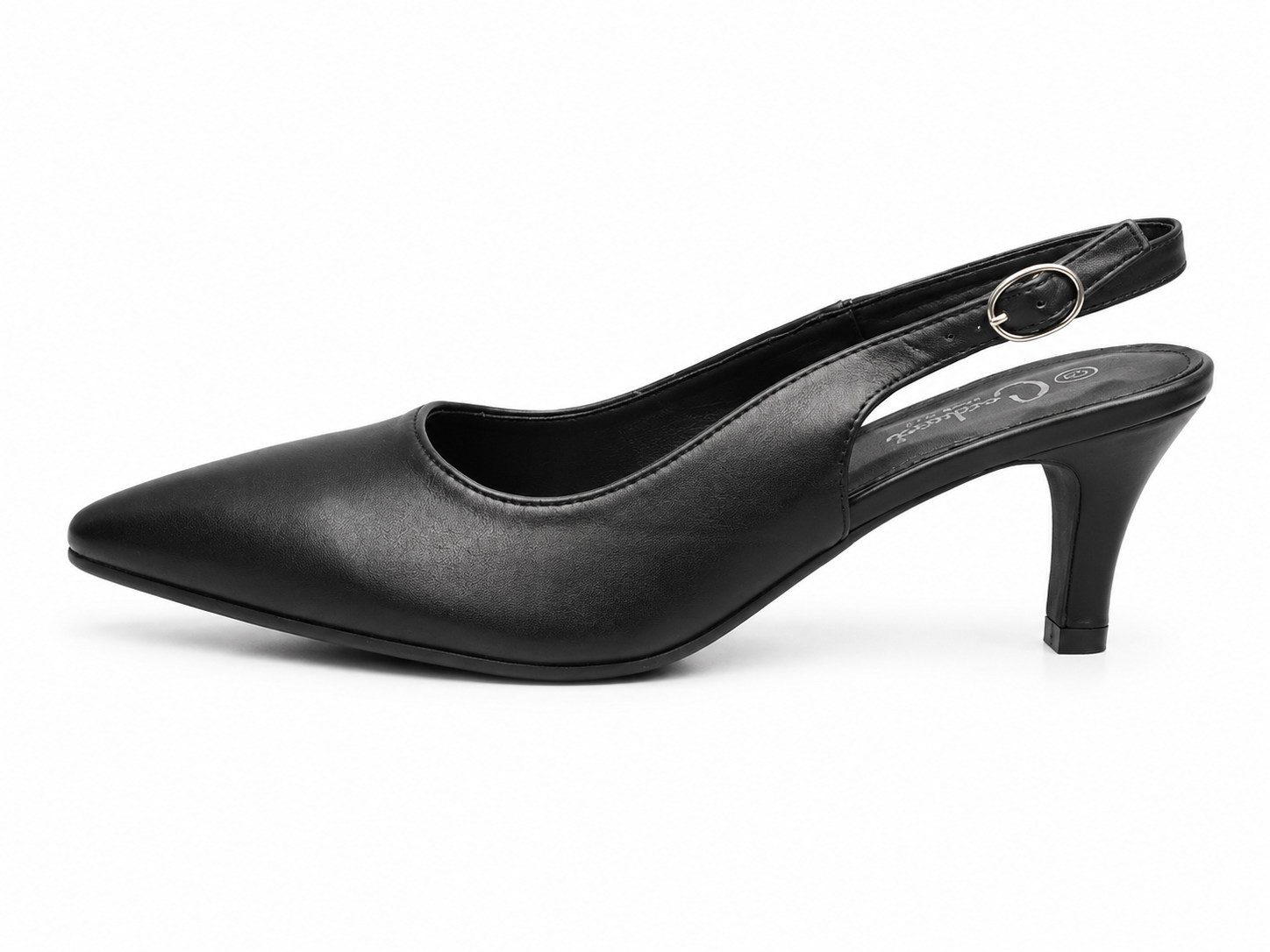 Carducci Womens Luna Croc Sling Heels In Black