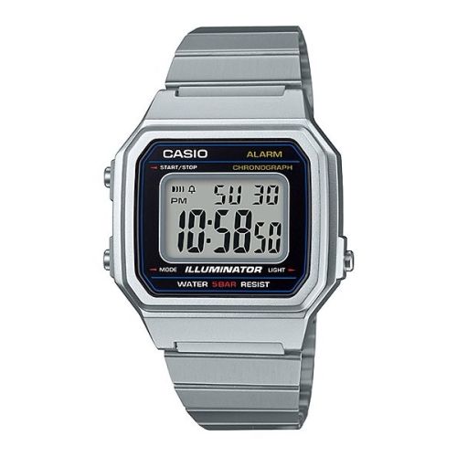 Casio Retro Black Silver Digital