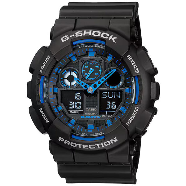 G Shock Anadigi Mag Big Blk/Blue Rubber