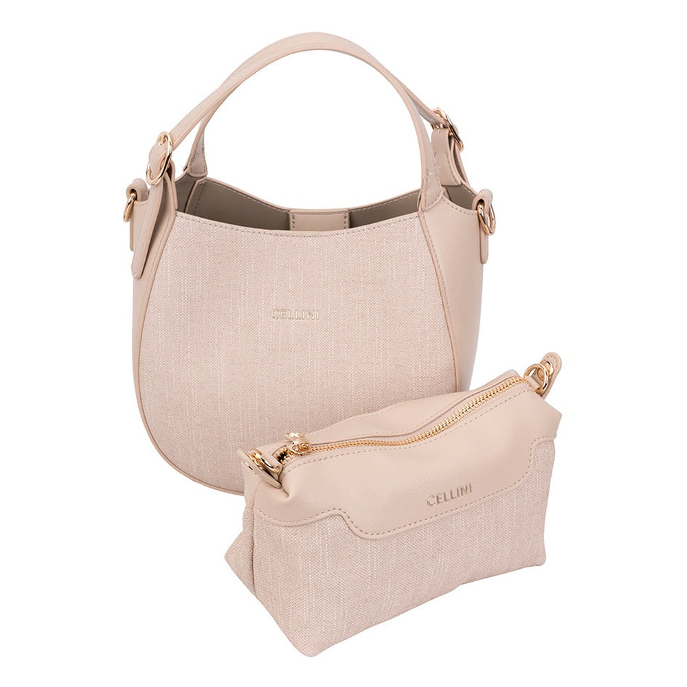 Cellini Thalia Crossbody Sling Bag In Beige