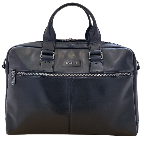 Celinni Infiniti Leather Document Case In Black