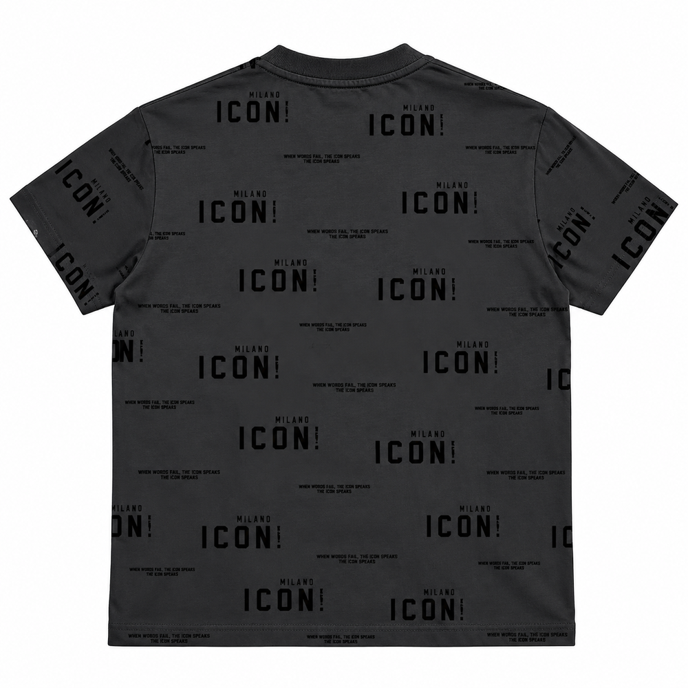Icon Milano Mens All Over Print T-Shirt In Black