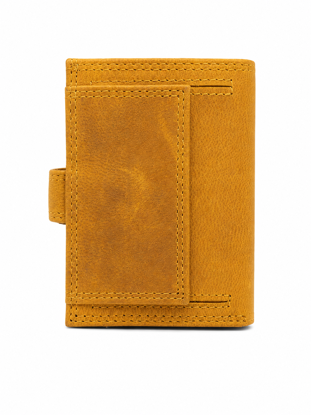 Bossi Mech Leather Unit Goat Oil Card Holder In Yellow