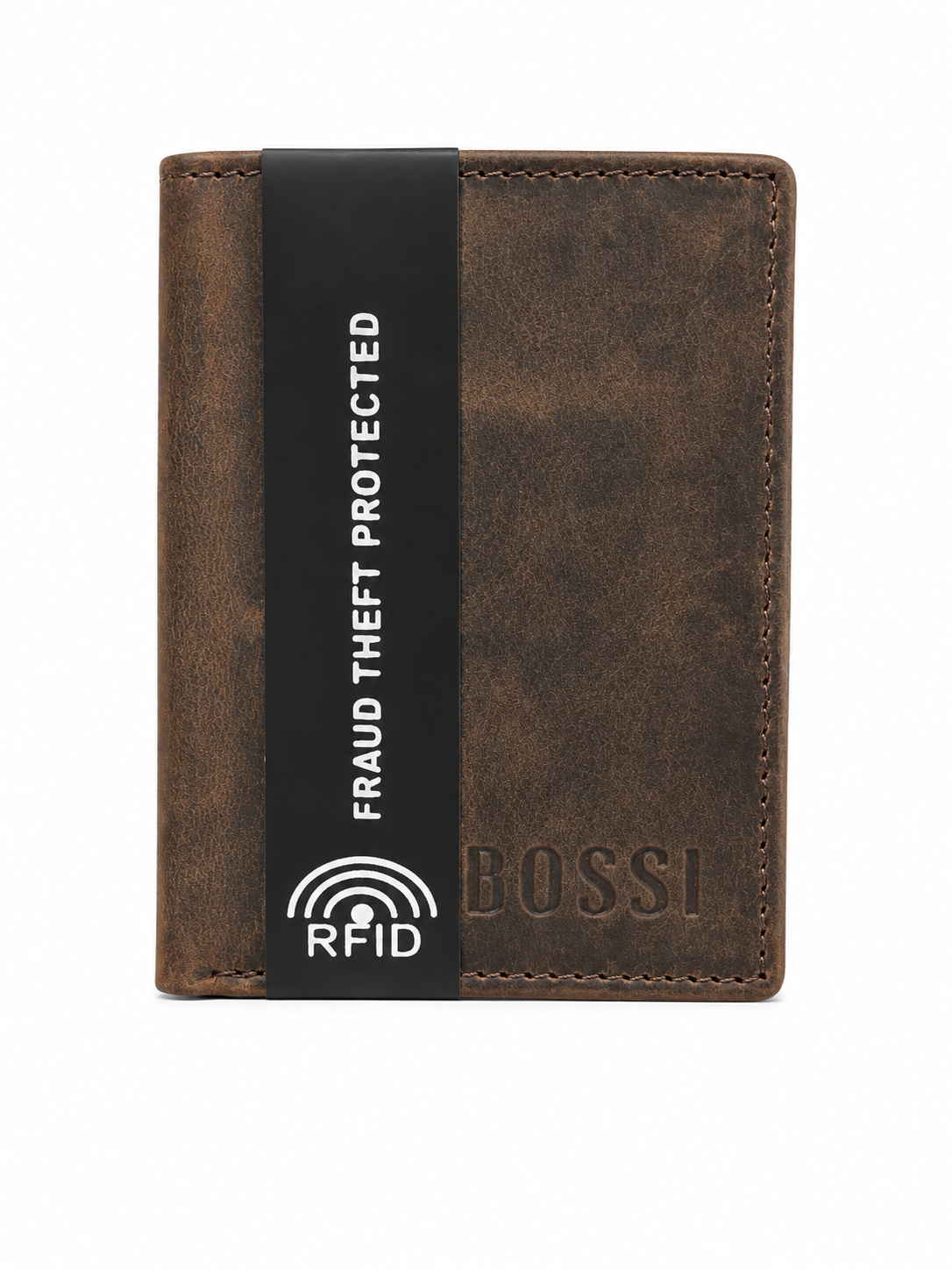 Bossi Removable Card Holder Oil Leather Wallet In Brown